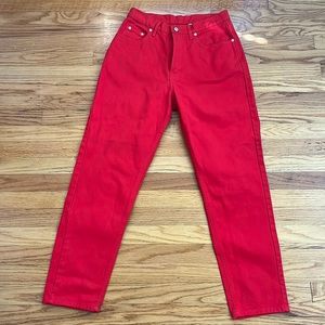 RED high waisted straight cut Jordache vintage jeans